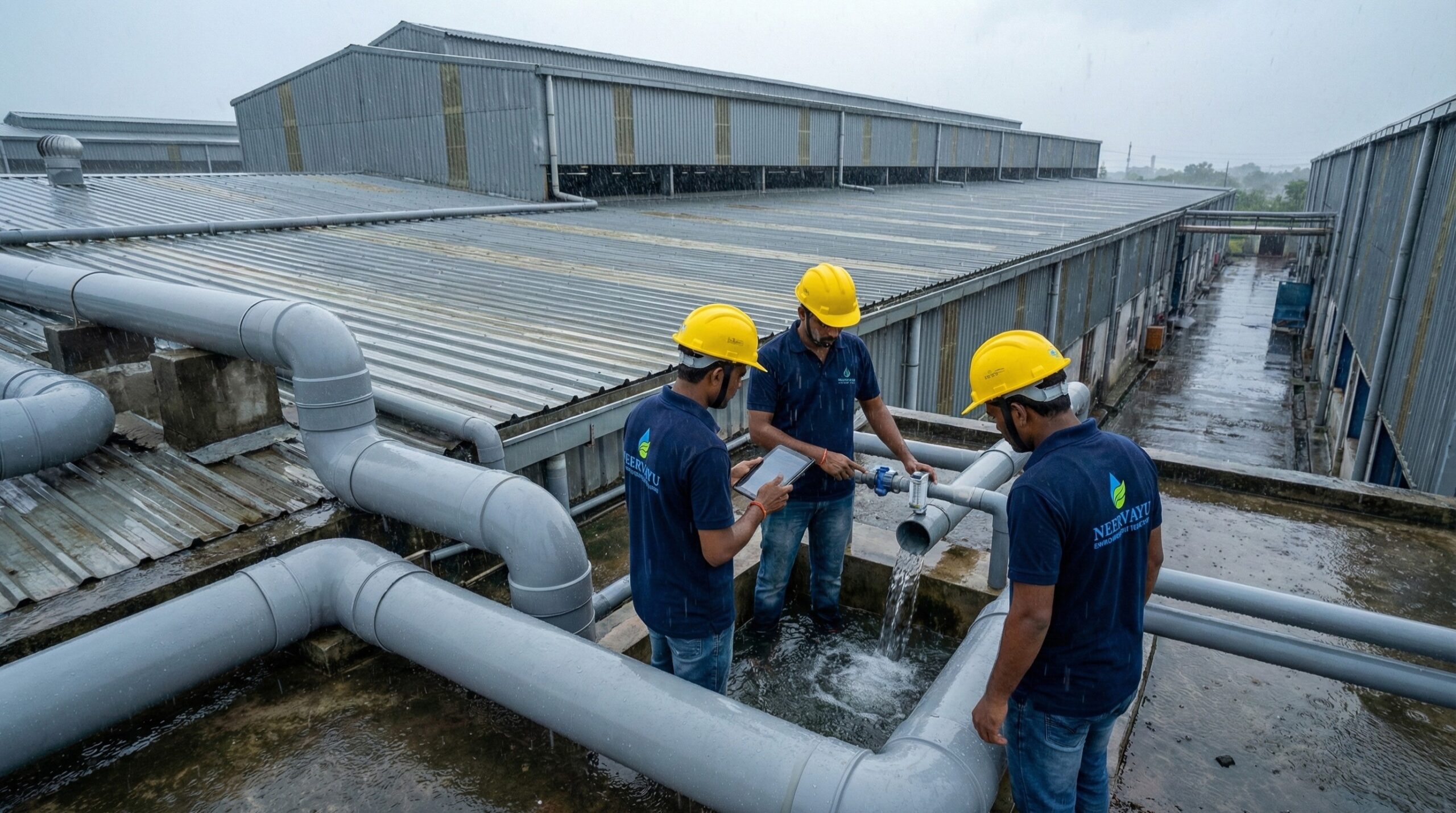 Institutional rainwater harvesting system implemented by Neervayu EVS in Chhattisgarh
