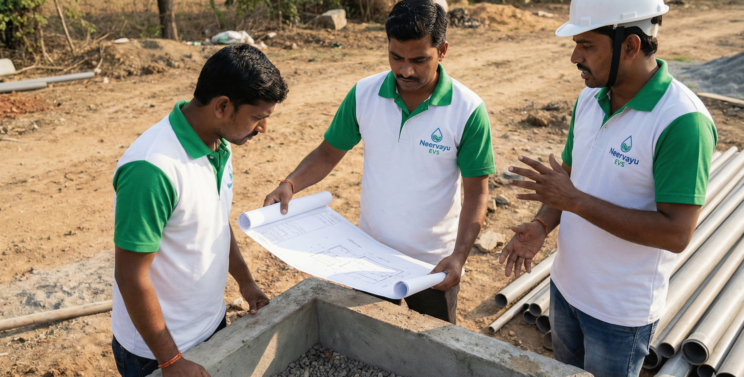 Hydrogeological survey and site inspection conducted by Neervayu EVS experts in Chhattisgarh